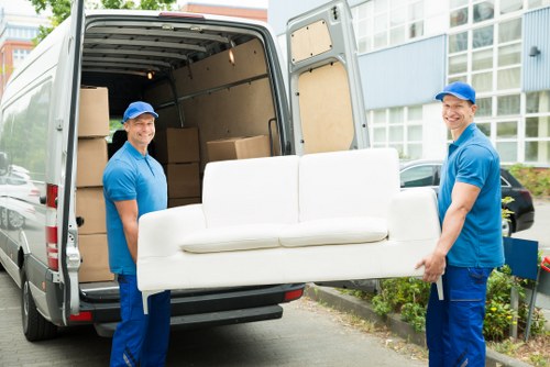 Commercial moving team planning a Stratford office relocation
