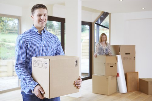 Boxes and furniture being loaded for a local Stratford home move