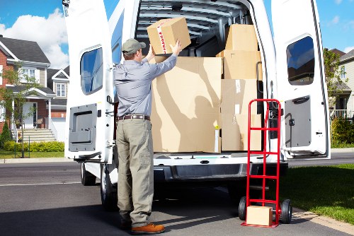 Van loading furniture and boxes for a Stratford home or flat relocation