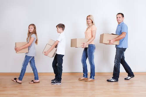 Packing and transporting office furniture during a Stratford relocation